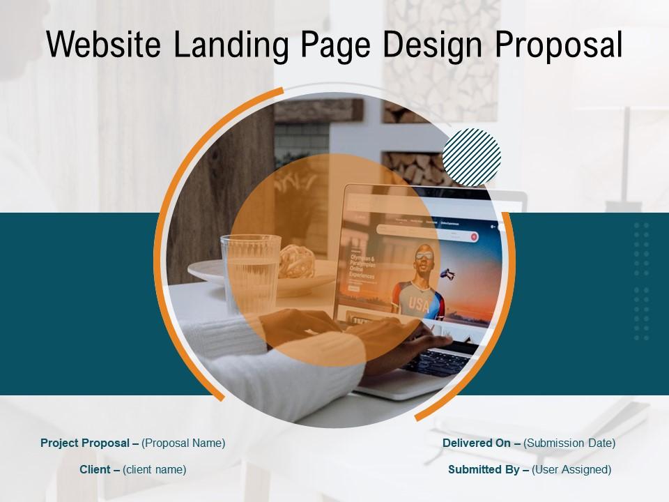 Website landing page design proposal powerpoint presentation slides