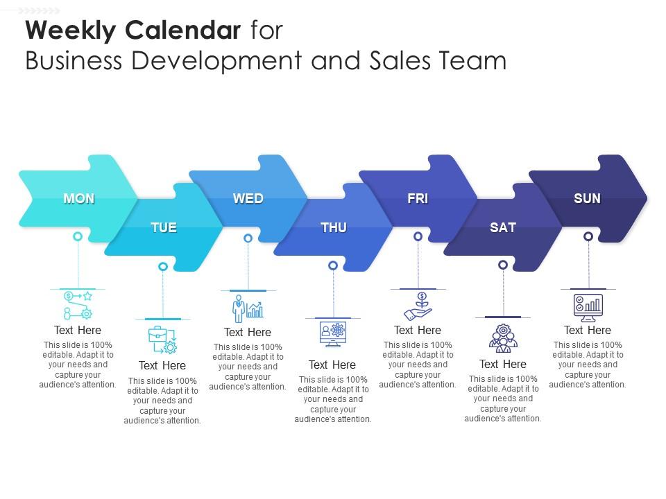 Weekly Calendar For Business Development And Sales Team Infographic