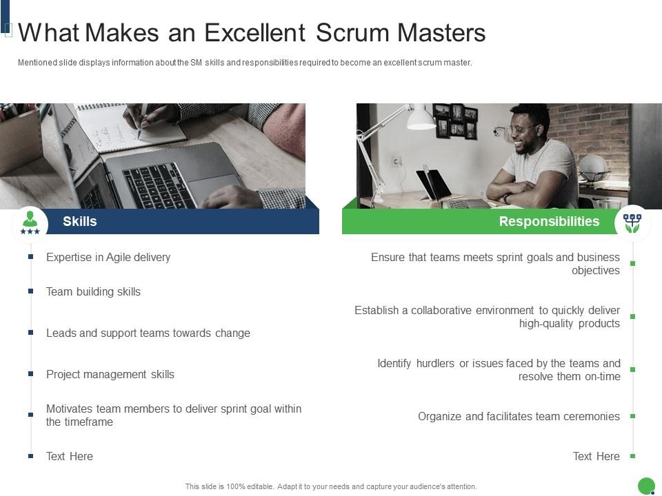 What makes an excellent scrum master roles and responsibilities it Slide00