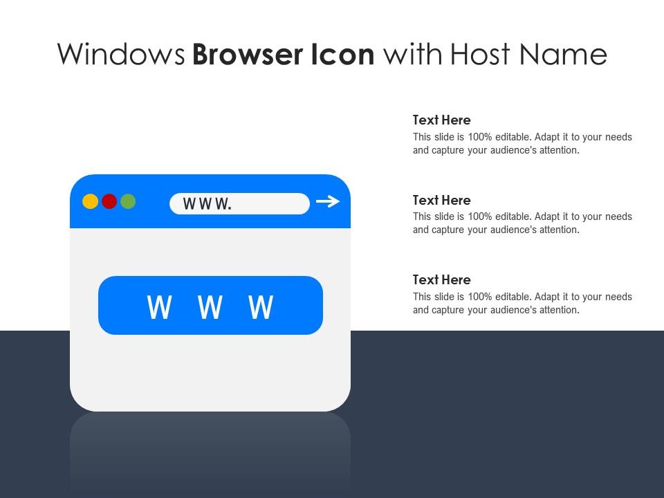 Windows Browser Icon With Host Name Presentation Graphics