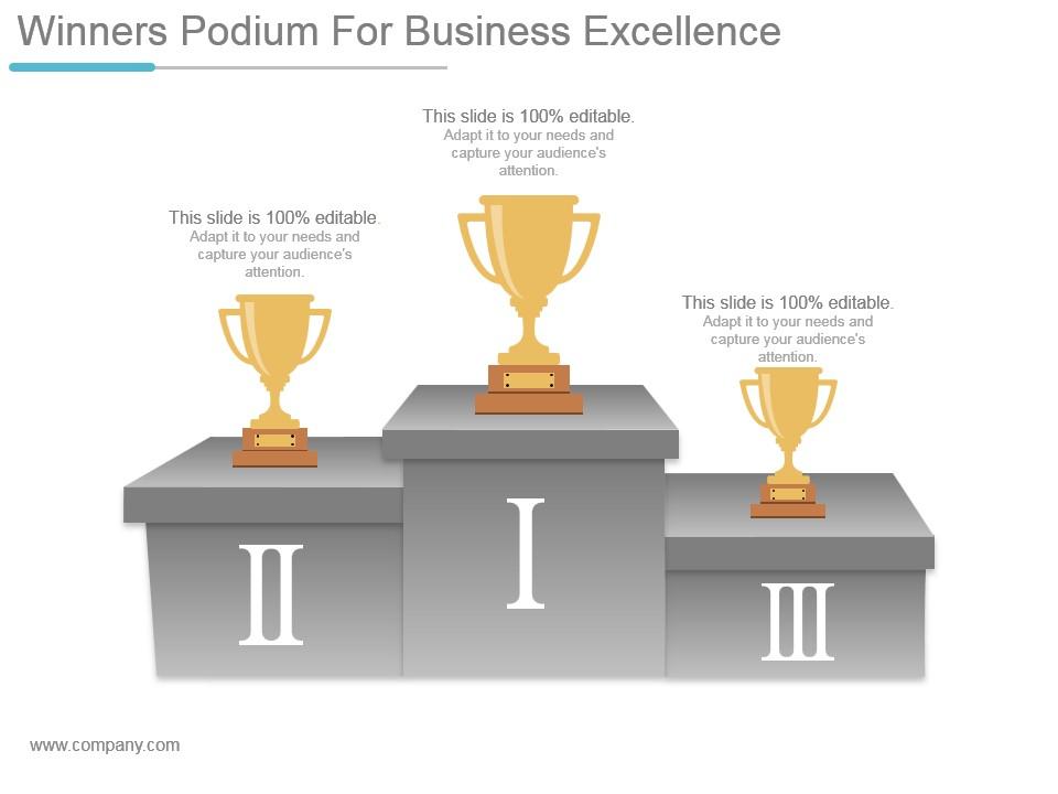 Winners podium for business excellence ppt background Slide01