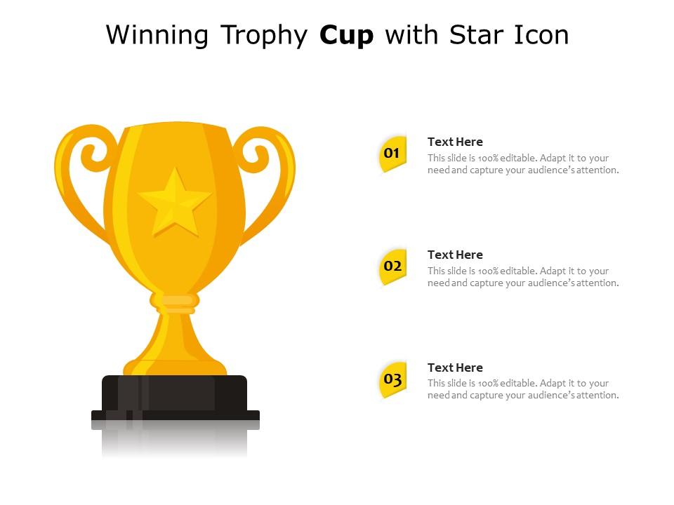 Winning trophy cup with star icon Slide01