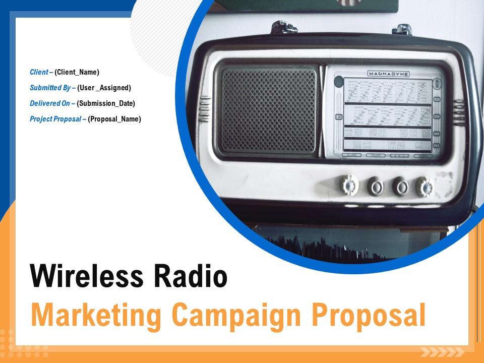 Wireless radio marketing campaign proposal powerpoint presentation slides Slide01