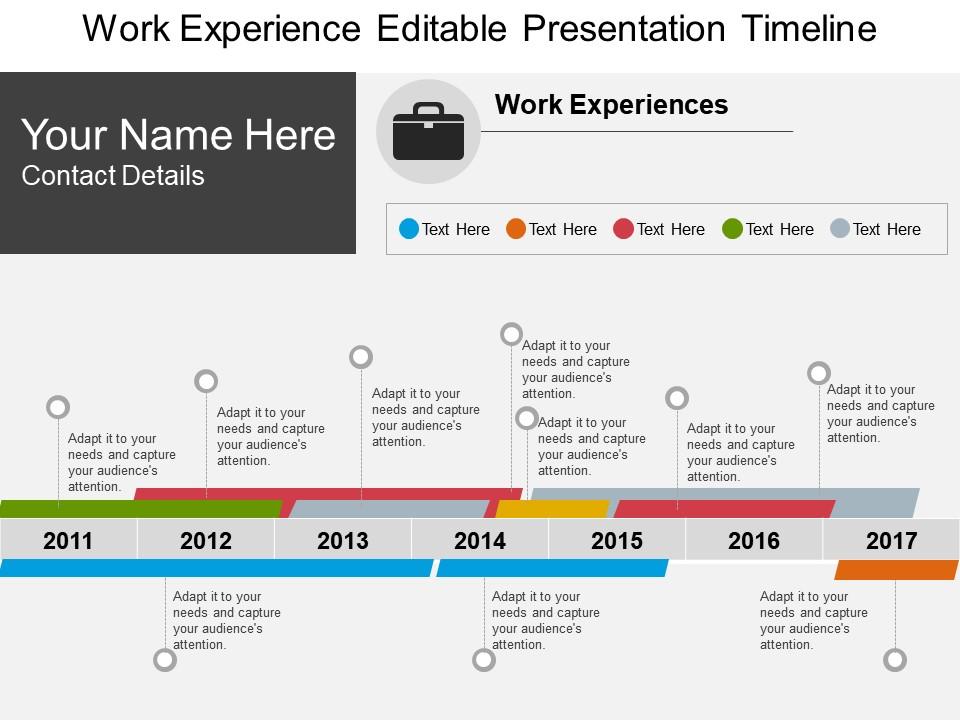 Work experience editable presentation timeline Slide00