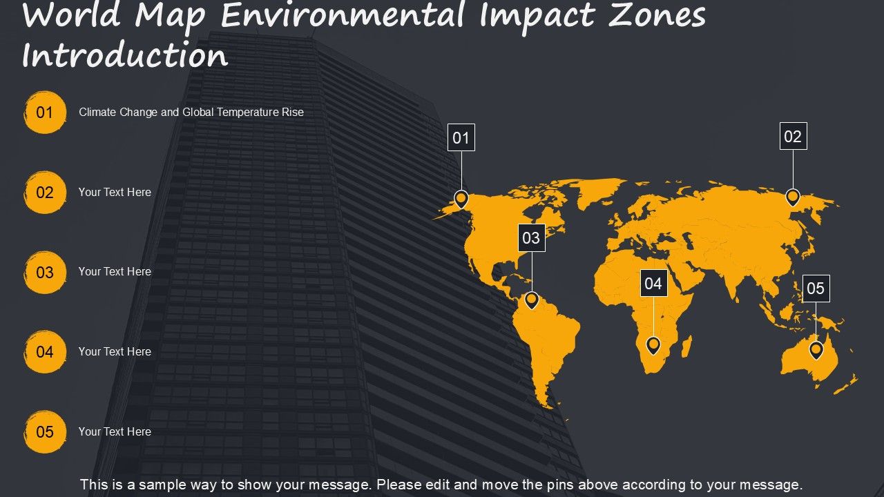 World Map Environmental Impact - World Map Environmental Impact Zones Ppt Sample At Slide02