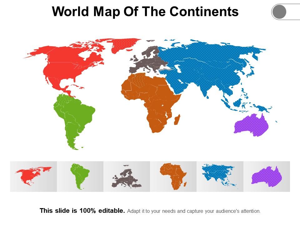 World map of the continents Slide01