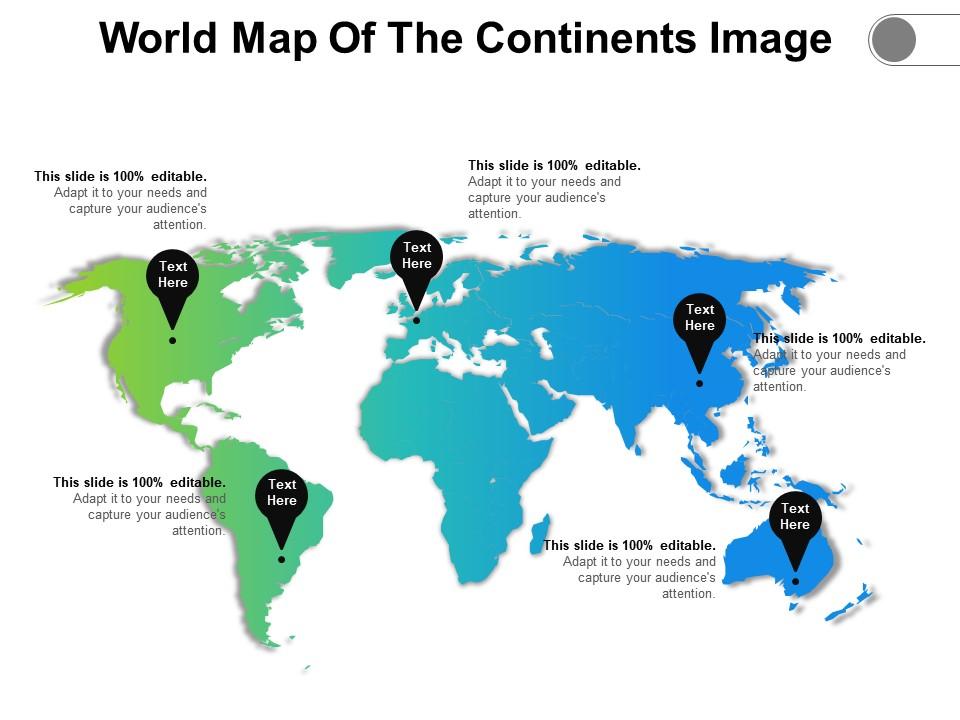 World map of the continents image Slide00
