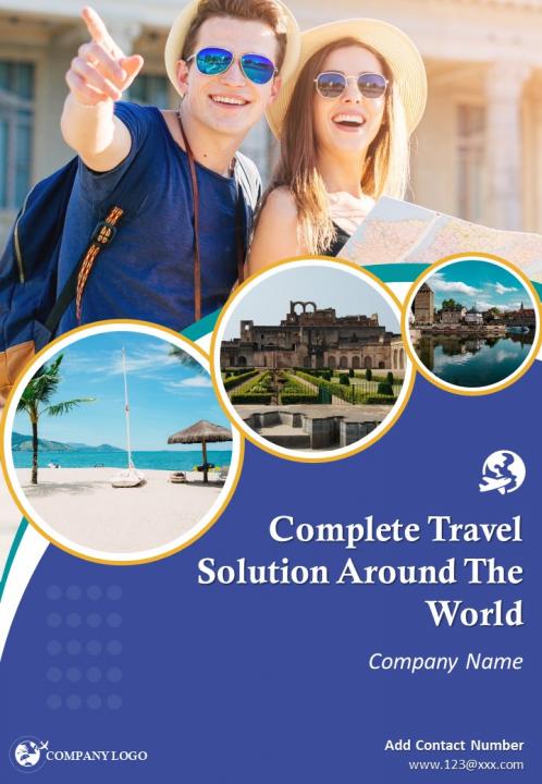 World travel agency four page brochure template Slide01