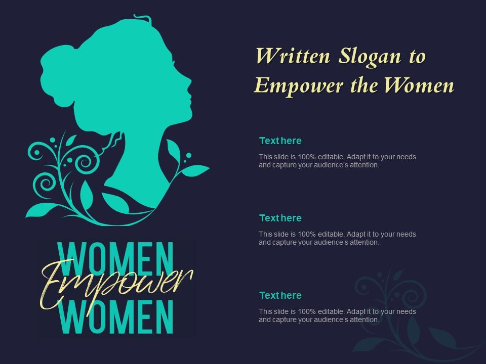 Written Slogan To Empower The Women | Templates PowerPoint Slides | PPT  Presentation Backgrounds | Backgrounds Presentation Themes
