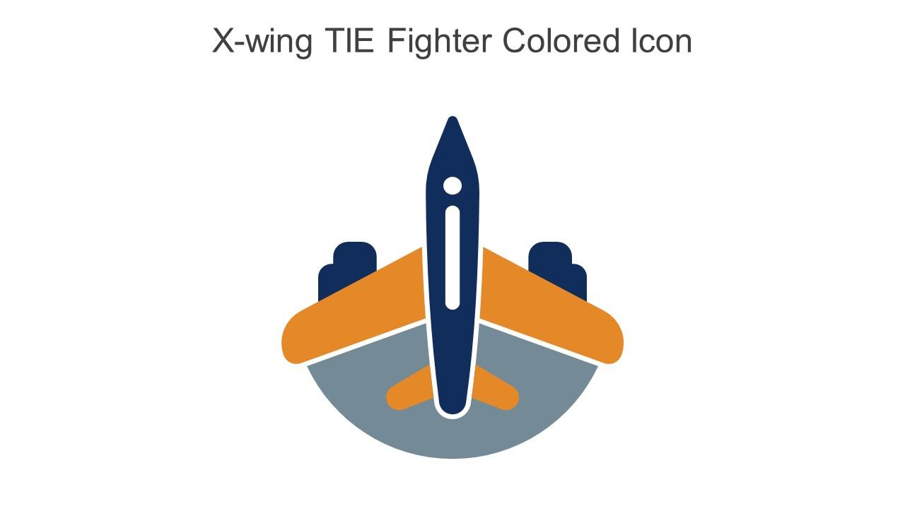 X Wing TIE Fighter Colored Icon In Powerpoint Pptx Png And Editable Eps Format