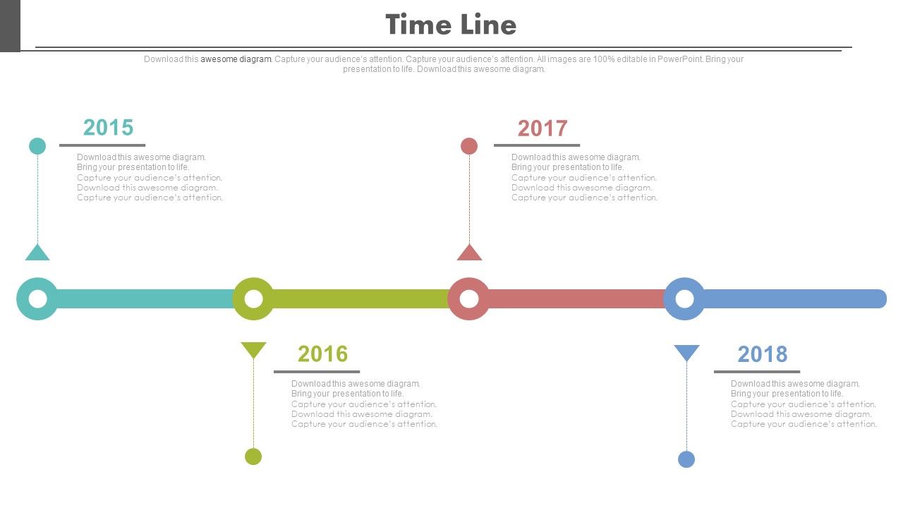 Year based timeline for business strategy roadmap powerpoint slides Slide01
