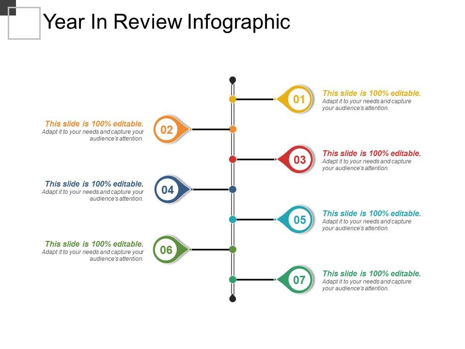 Year In Review Infographic Powerpoint Layout PowerPoint Slide