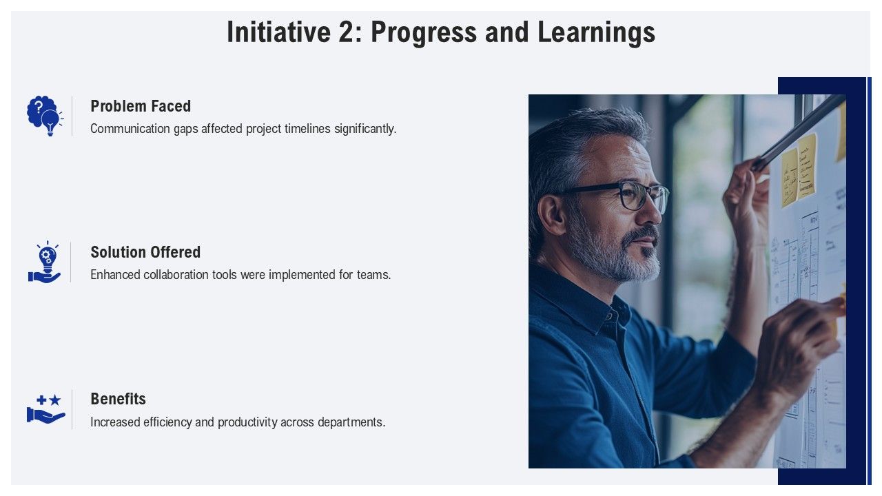 Year Review Strategic Initiatives Progress PPT Template AT