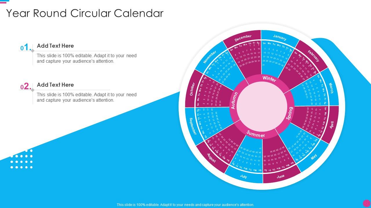 Year Round Circular Calendar