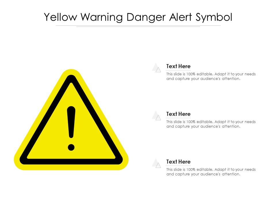 Yellow warning danger alert symbol