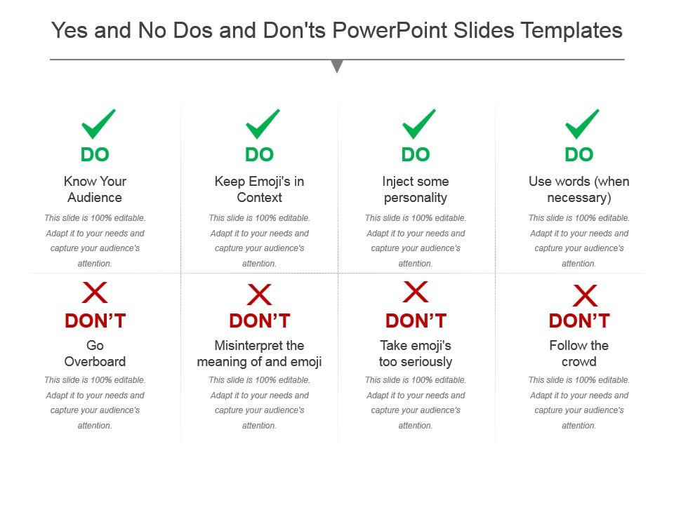 Yes and no dos and donts powerpoint slides templates Slide00