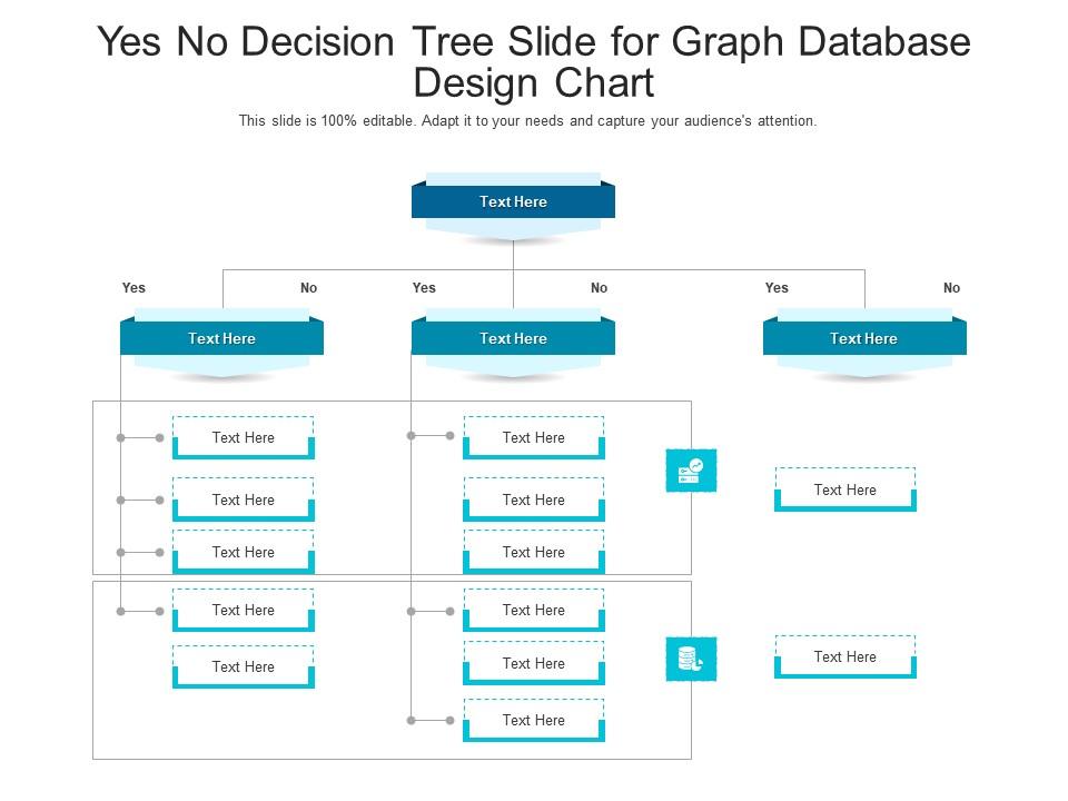 Yes no decision tree slide for graph database design chart infographic template