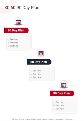 30 60 90 Day Plan Copywriting Services Proposal One Pager Sample Example Document
