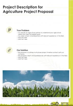 A4 agriculture project proposal template