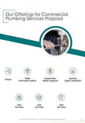 A4 commercial plumbing services proposal template