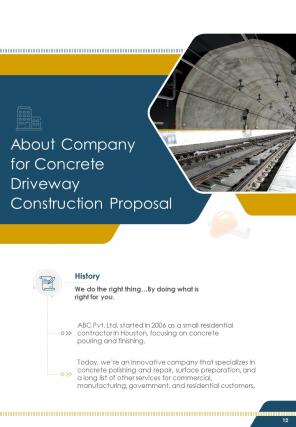 A4 concrete driveway construction proposal template