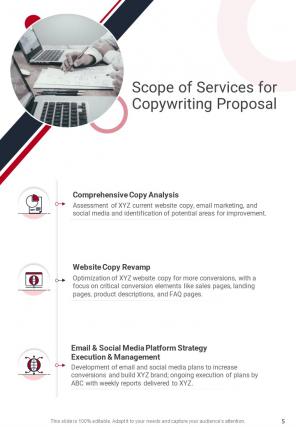 A4 copywriting services proposal template