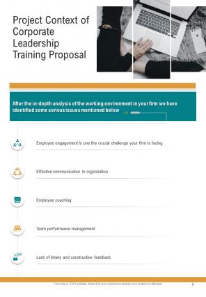 A4 corporate leadership training proposal template