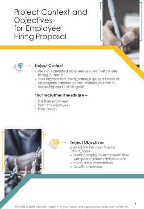 A4 employee hiring proposal template
