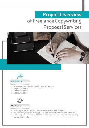 A4 freelance copywriting proposal template