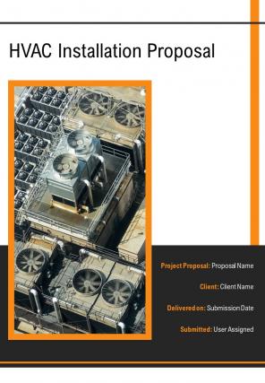 A4 HVAC Installation Proposal Template Presentation Graphics