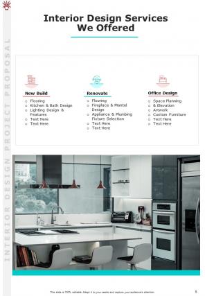 A4 interior design project proposal template