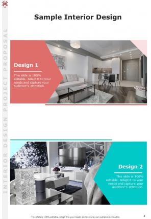 A4 interior design project proposal template