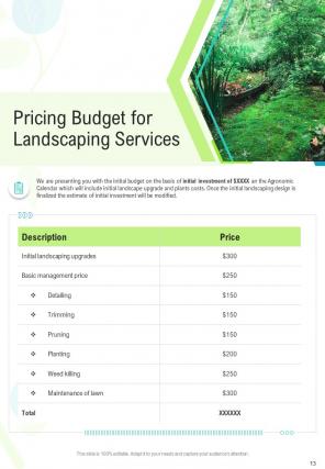 A4 landscaping proposal template