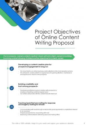 A4 online content writing proposal template