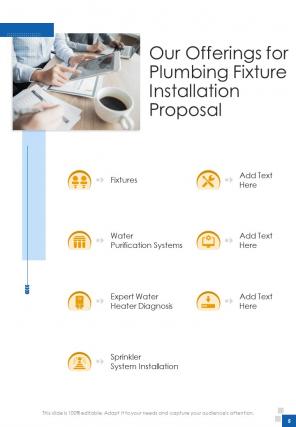 A4 plumbing fixture installation proposal template
