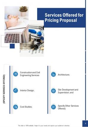 A4 pricing proposal template