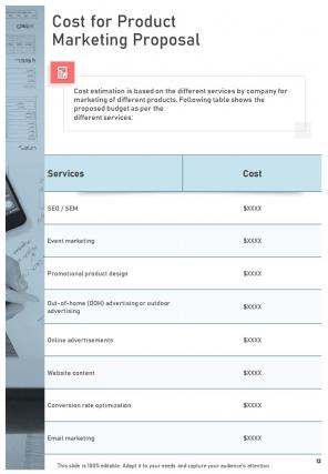 A4 product marketing proposal template
