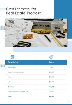 A4 real estate proposal template