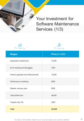 A4 software maintenance project proposal template