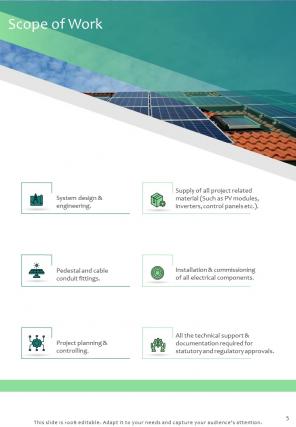 A4 solar rooftop project proposal template