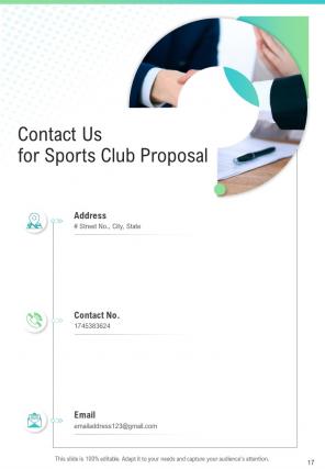 A4 sports club proposal template
