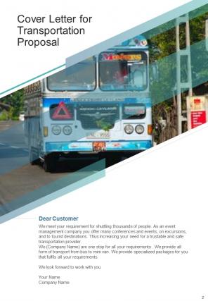 A4 transportation service proposal template