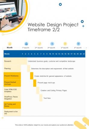 A4 website design proposal template
