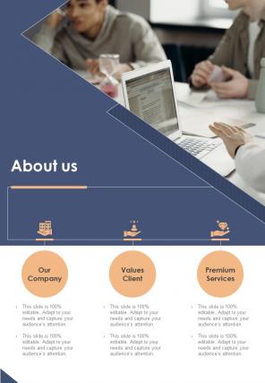 About Us Paling Services Proposal One Pager Sample Example Document