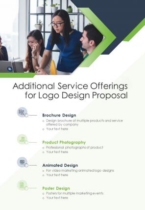 Additional Service Offerings For Logo Design Proposal One Pager Sample Example Document