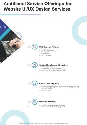 Additional Service Offerings For Website UI UX Design One Pager Sample Example Document