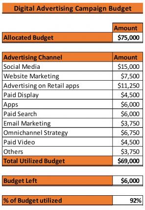 Advertising Campaign Budget Excel Spreadsheet Worksheet Xlcsv XL Bundle V Ideas Visual