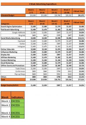 Advertising Expenditure Excel Spreadsheet Worksheet Xlcsv XL Bundle V Slides Appealing