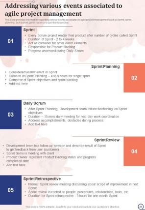 Agile Project Management Playbook Report Sample Example Document Image Colorful