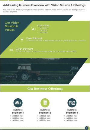 Agricultural firm annual report pdf doc ppt document report template
